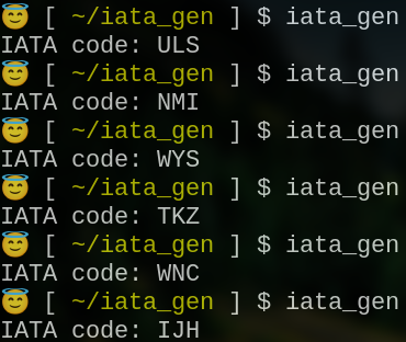 IATA/airport code generator